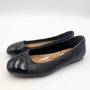 Born Batti Ballet Flats Womens Slip-On Leather Black/Beige Size US6.5M EU37